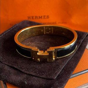 Hermès black enamel clic clac